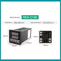 Vista 5 de REX-C100 PID Kit de controlador de temperatura con SSR y termopar controlador de termostato digital 0‑400 ℃+ 25A SSR + termopar tipo M6 K de 3.3 ft