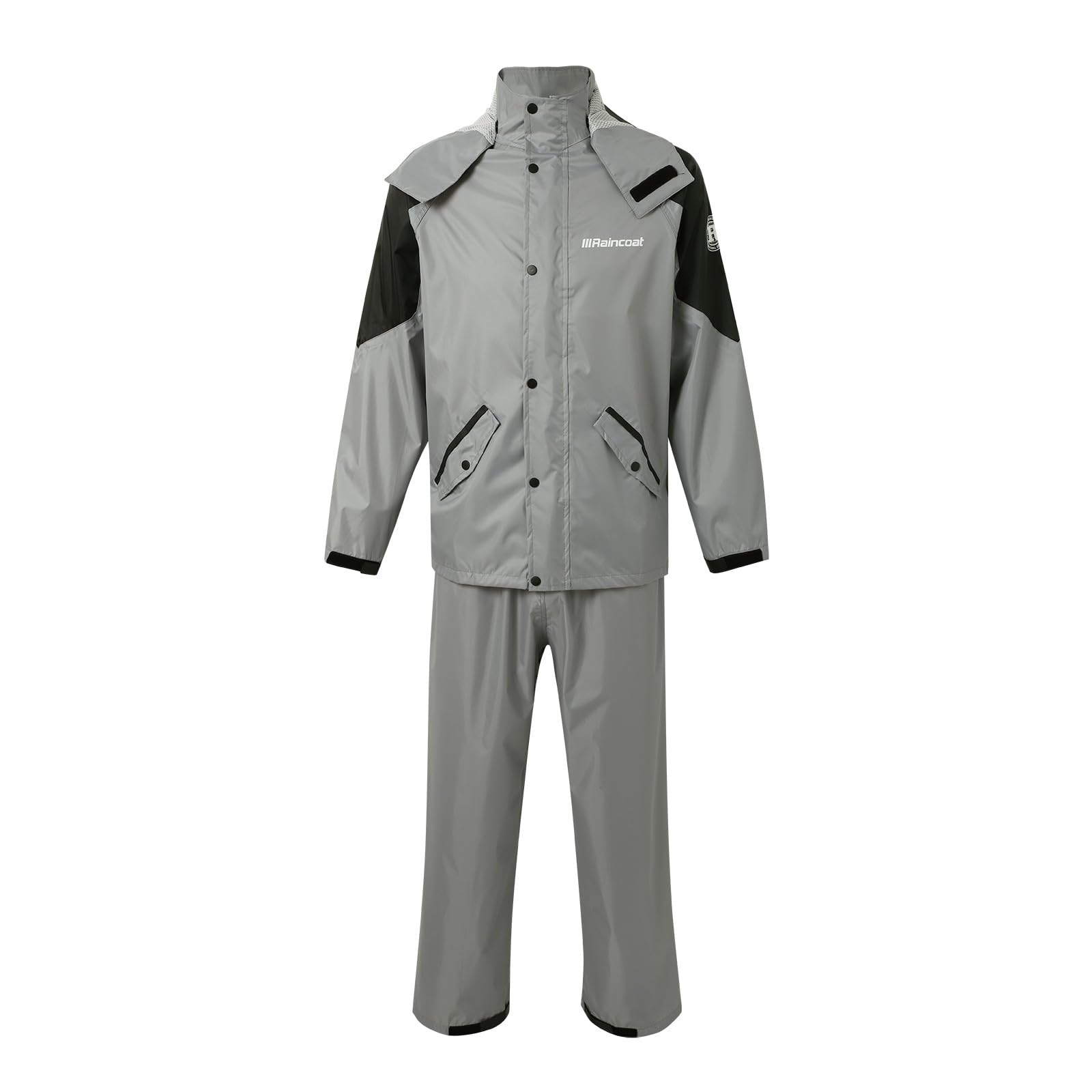 Generisch Tuta impermeabile da uomo, impermeabile, traspirante, giacca e pantaloni antipioggia, 2 pezzi, con catarifrangente, leggera, sottile, per ciclismo, moto, tempo libero, outdoor, golf