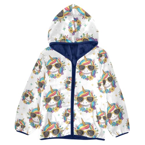 CHIFIGNO Cute Unicorn Rainbow Boys Winter Jacket, Toddler Zip up Hoodie Warm for Fall Winter Spring 3T