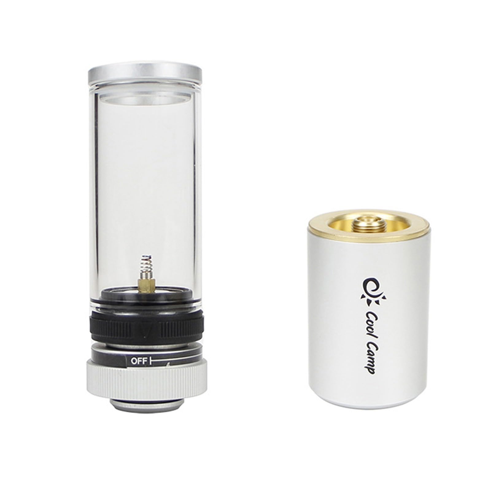 Camping Gaslaterne aus Aluminiumlegierung mit Kerzenlicht-Effekt, verstellbarem Lichtrahmen und Schraubkartuschenanschluss für Outdoor, Wandern und Zelten, inkl. Nachfüllkanister 10g