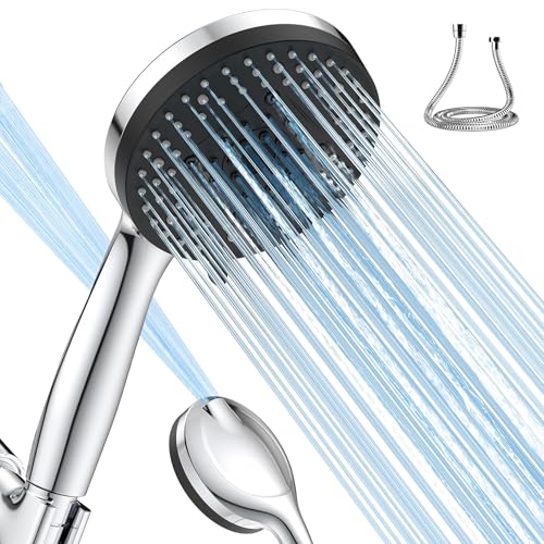 Regadera VOXON de alta presión con 10 modos, manguera de acero inoxidable de 5 pies y soporte ajustable, para hombre, mujer y mascotas miniatura 1