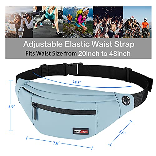 Image of MAXTOP PU Leather Large Fanny Pack Belt Bag with 4-Zipper Pockets Gifts for Enjoy Sports Festival Workout Traveling Running Casual Hands-Free Wallets Waist Pack Crossbody Phone Bag Carrying All Phones
