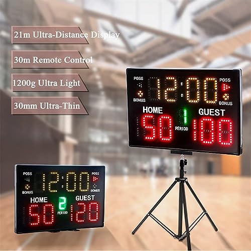 Marcador digital LED para baloncesto con control remoto miniatura 2