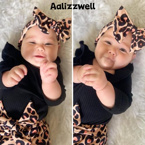Aalizzwell Preemie Newborn Infant Baby Girls Clothes Ribbed Romper Bodysuit Pants Set Fall Winter Outfits2