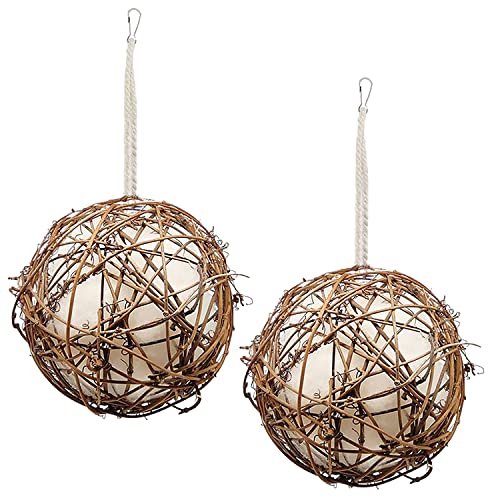 Gute Globe Hummingbird Nesters Hummingbird Nesting Houses Set of 2 Bird Nesting Materials Holder Refillable Balls Bird Nesting Station for Outdoor Wild Birds Wrens Finches Parrot (Small)