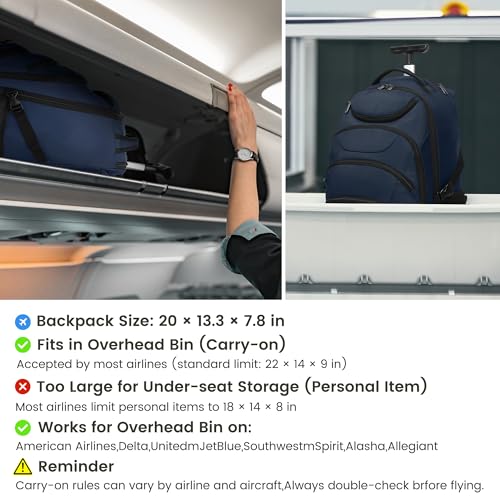 Bolso trolley mochila para portátil de 17 pulgadas Boavan negro miniatura 3