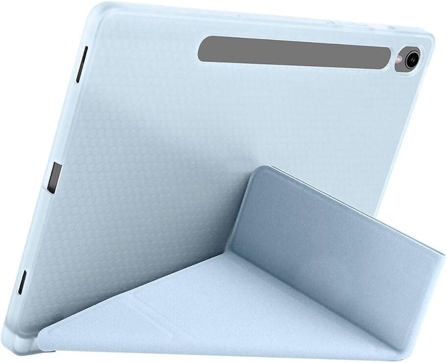 Galaxy Tab S10 lite/S10 Fe / S9 FE 10,9 SM-510 SM-710 Sm-X520 için Uyumlu Kılıf Tri Folding Kalem Bölmeli Standlı Kabak (Mavi)