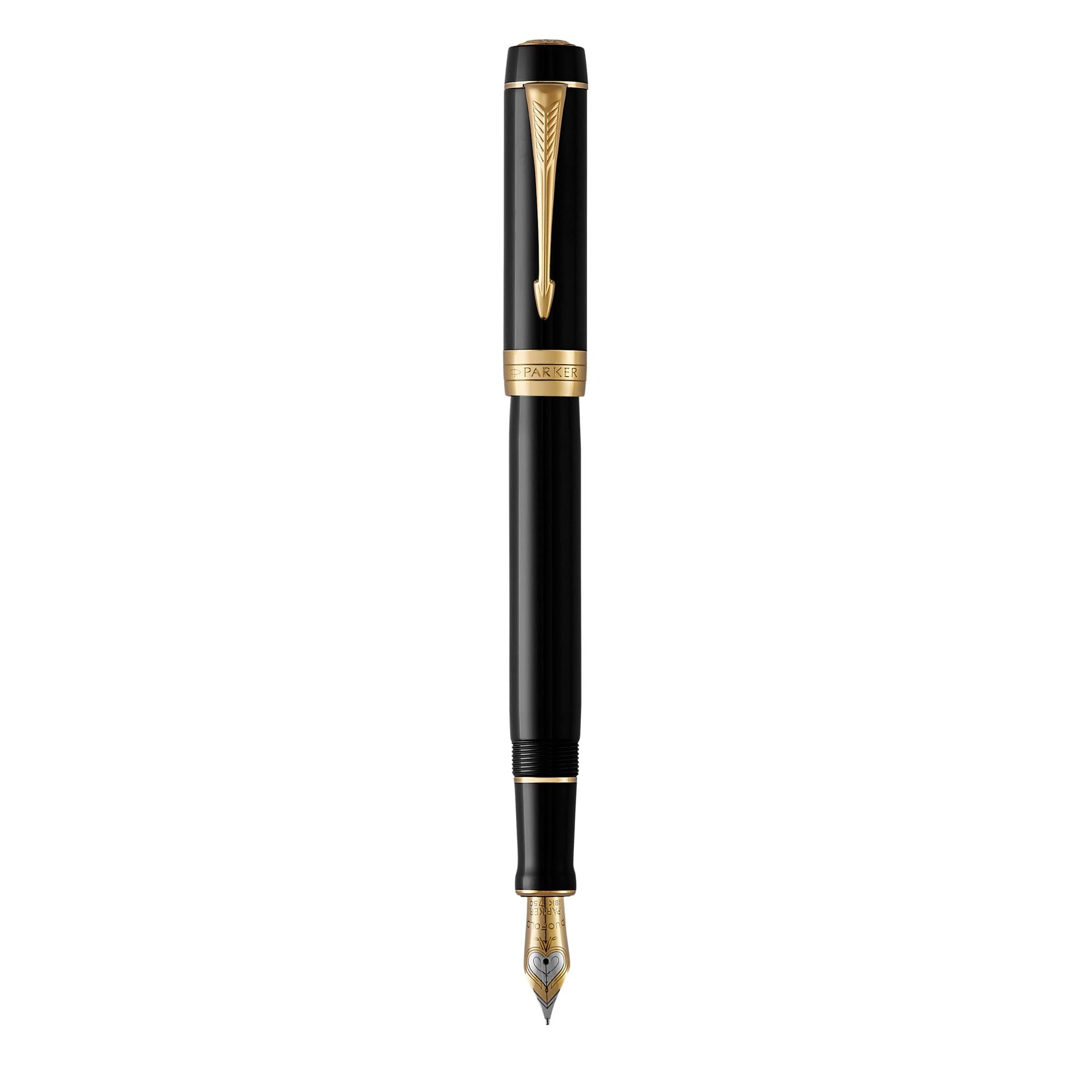 PARKER パーカー 万年筆 デュオフォールド クラシック ブラックGT 中字 18金ペン先 ギフトボックス入り 正規輸入品 1931382