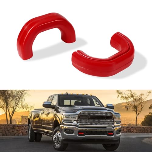 PIFOOG 2Pcs Front Tow Hitch Covers Fit for RAM 2500 3500 2019-2026 Decorative Accessories Red Silicone Car Towing Hook Cover with Trust in God Rearview Mirror Stickers Decor Trim