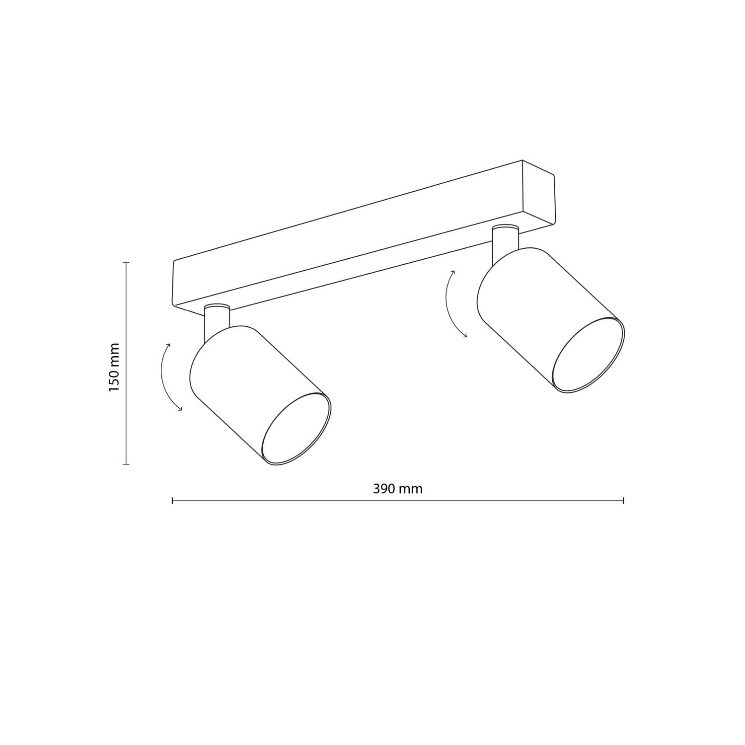 Licht-Erlebnisse Deckenspot Metall 39 cm lang klein verstellbar Braun GU10 2-flammig Deckenstrahler Wohnzimmer Spot Lampe Küche Deckenleuchte Flur