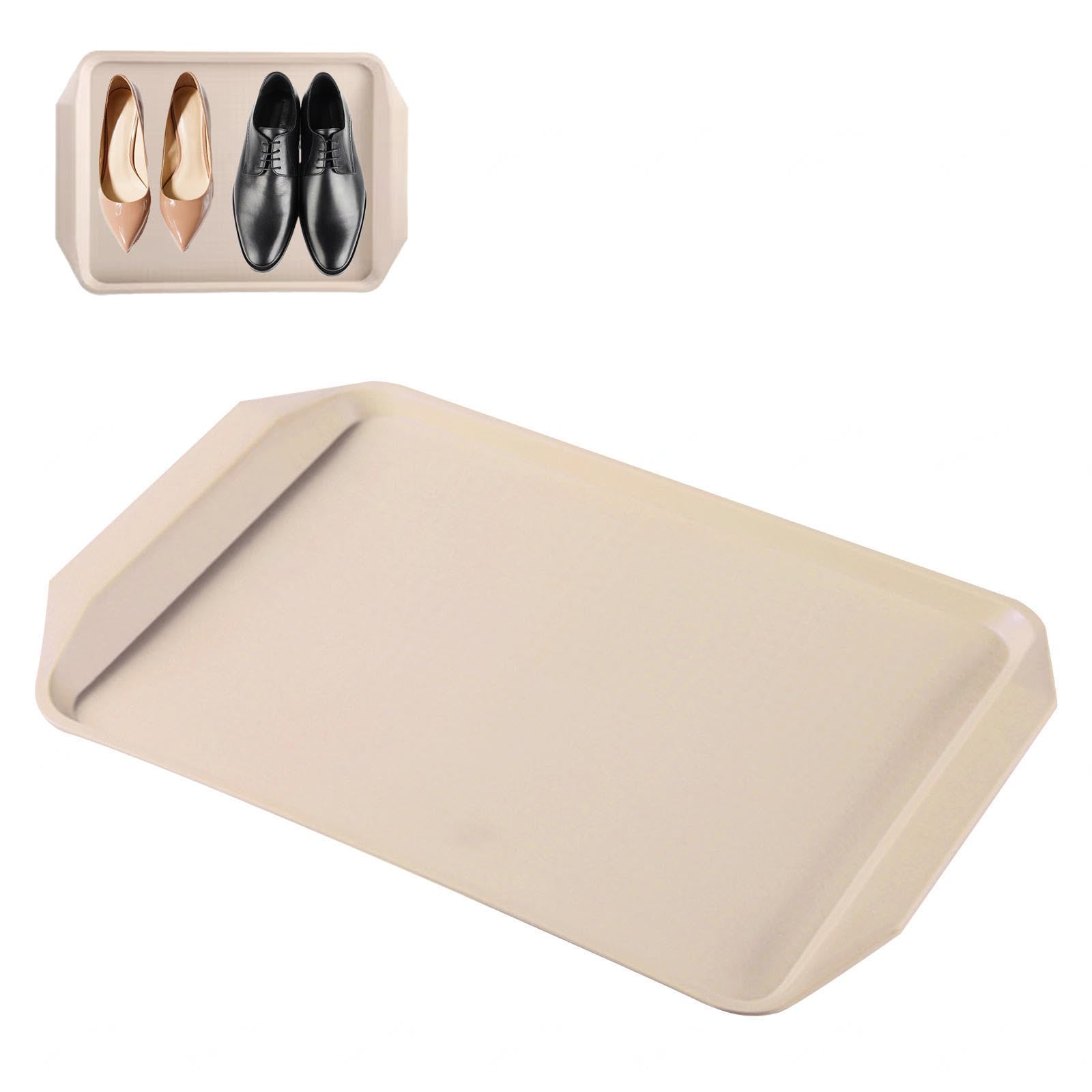 Shoe Mat 3 Pack Shoe Tray Shoe Trays for Mudroom for Garden, Bedroom, Entrance Area, Garage Shoe Mat,Khaki