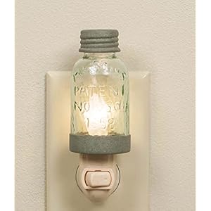 Country Rustic Mini Mason Jar Night Light in Barn Roof Color (One Pack) Country Rustic Mini Mason Jar Night Light in Barn Roof Color One Pack