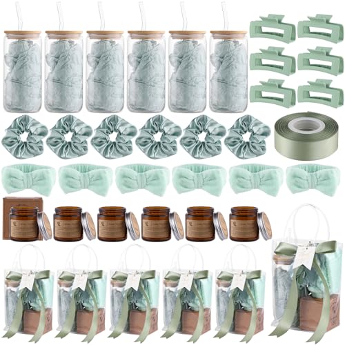 Quuhooki 6 juegos de premios para baby shower, regalos de fiesta de bebé para adultos, incluyendo vasos de agua (verde)