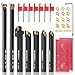 Lathe Turning Tool Set, 8mm Shank Metal Lathe 7Pcs Lathe Tools for Grooving, Threading, and Semi-Finishing - Includes 2 Box Carbide Inserts (8mm)
