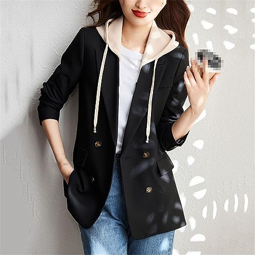 Blazer Women's Coat Long Sleeve Hooded Suit Women Jacket Casual Blazers Tops3