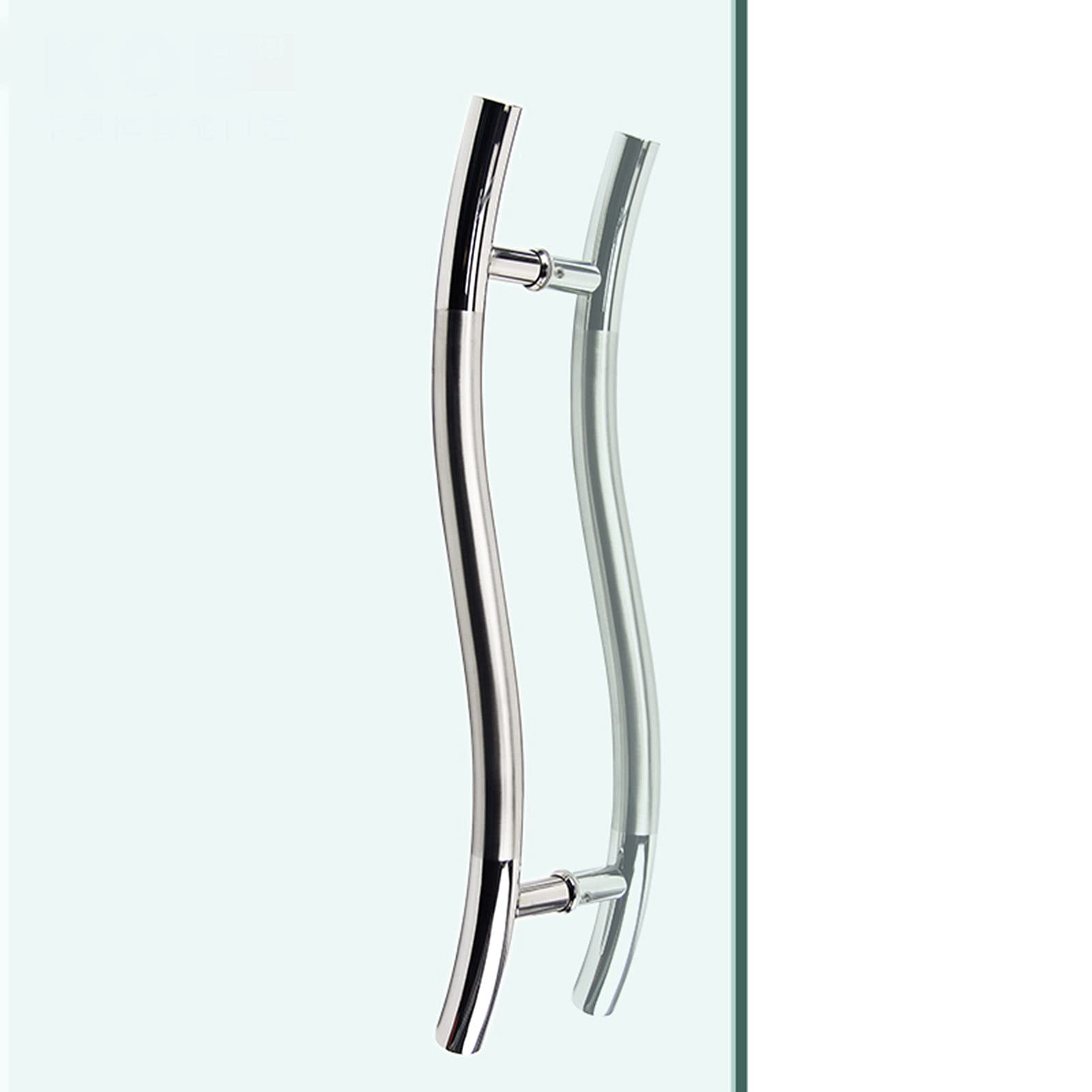 Poignées de porte de douche en acier inoxydable brossé style en S