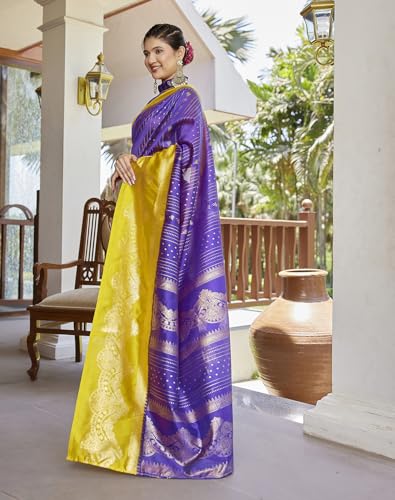Image of Yashika Women's Banarasi Kanjivaram Art Silk Saree|Sarees for Women Ethnic Wear