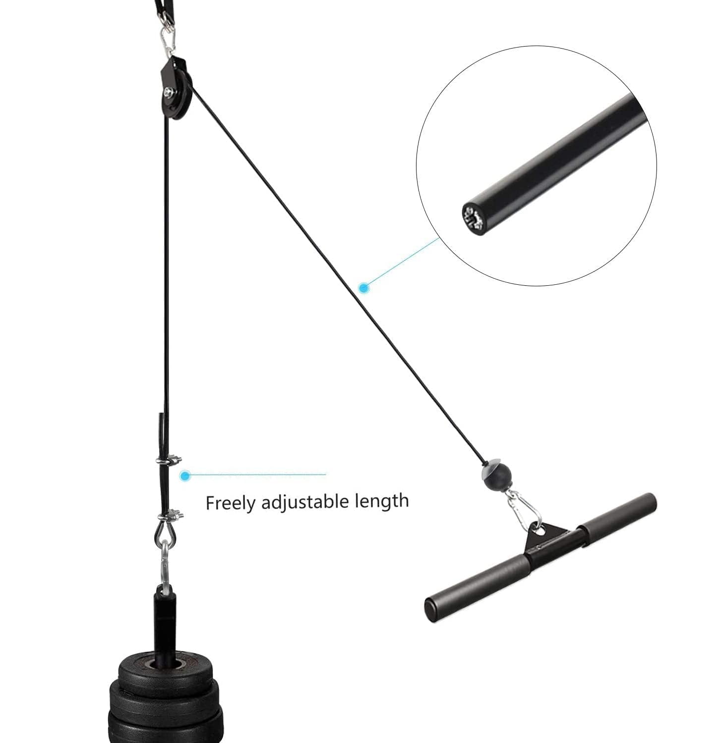 Câble en Acier pour Poulie Musculation, Système de Tirage Résistant pour Home Gym, Accessoire Machine de Musculation pour Entraînement Dos et Triceps