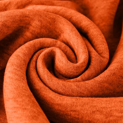 KOG Hoodie Damen Baumwolle Hooded Sweatshirt Einfarbig Sweatshirt mit Kapuze Elegant Bekleidung Teenager Mädchen Pullover Warm Oberteile Retro Casual Slim Fit Hoodies Orange L