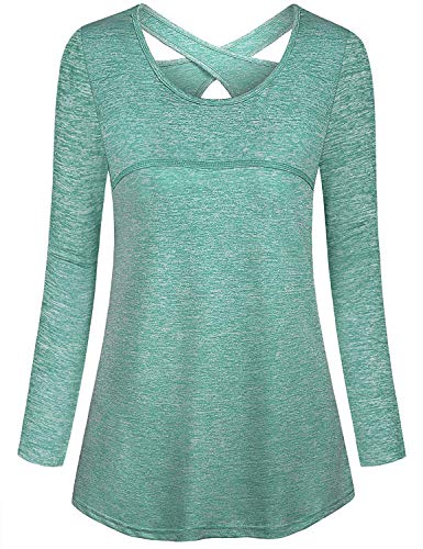 Yoga Shirts for Women Loose Fit,Cucuchy Exercise Tops Fall Long Sleeve Running Work