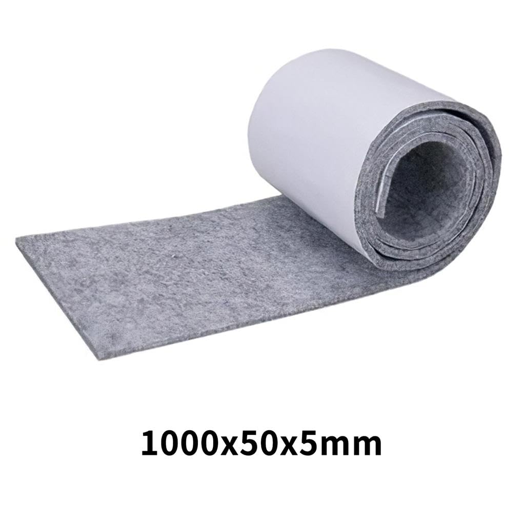 Set di 10 nastri autoadesivi in feltro per mobili, su un lato, resistenti, colore grigio, insonorizzanti, per proteggere il tavolo, 1000 x 50 x 5 mm