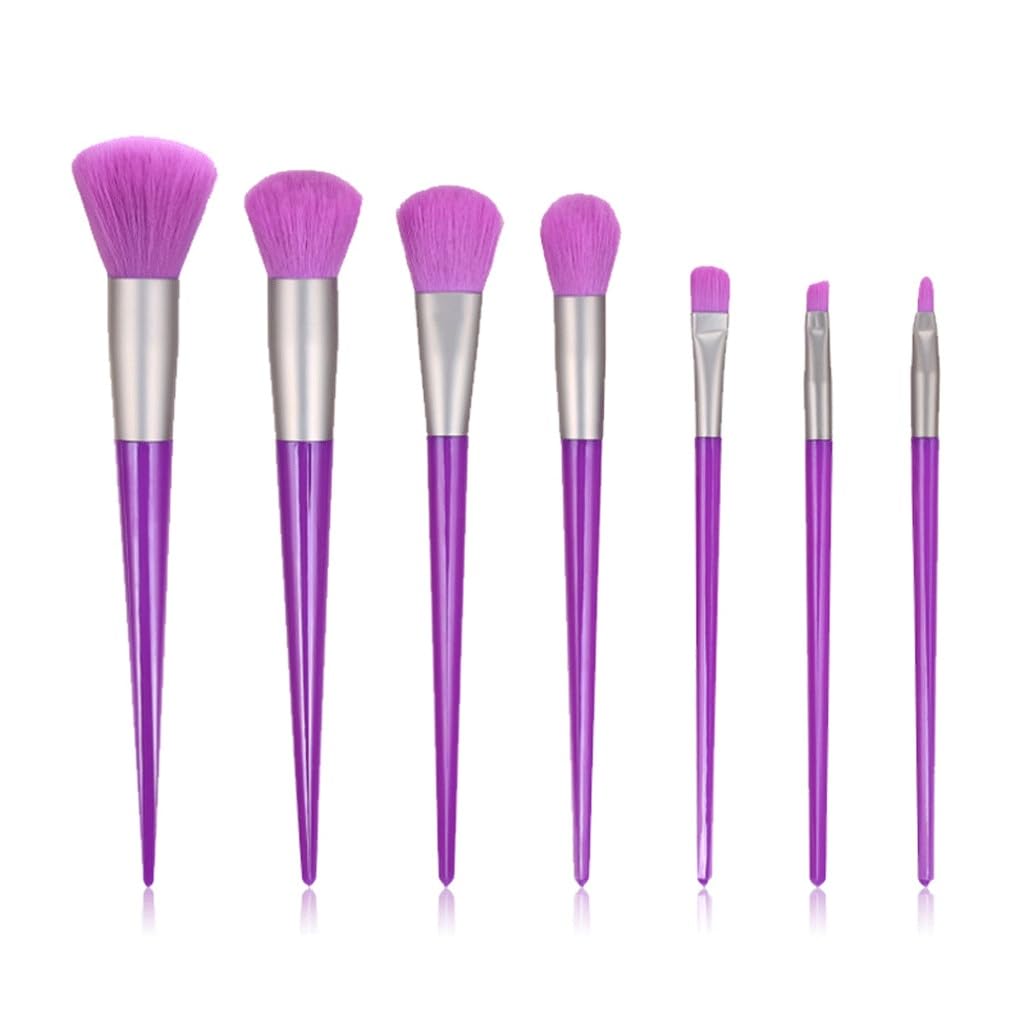 Set di 7 pennelli per Il Trucco Fluorescenti, Polvere di Diamante, ombretto, Strumenti di Bellezza (E 7 Pezzi)