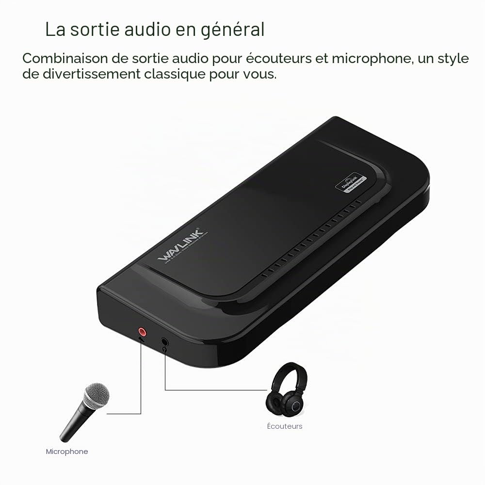 Wavlink USB3.0 Universelle Docking Station Multifonction avec Dual Video Display Outputs HDMI/DVI/VGA jusqu'à 2048 x 1152, Gigabit Ethernet, Audio, 6 Ports de USB pour MacBook Neo, Ultrabook et Pcs