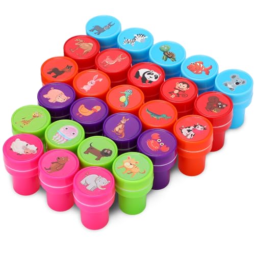 Animal Stamps for Kids, 26Pcs Self Inking Stamps Party Favors Zoo Farm Stampers Birthday Gift Party Supplies Goodie Bag Prizes Classroom Rewards...