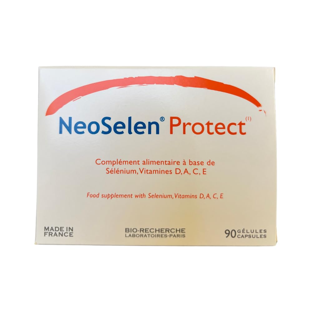 NeoSelen Protect • Complément alimentaire • Protection et Antioxydants • Sélénium et Vitamines A,C,E et D • Stimule les défenses immunitaires • Cure de 3 mois / 90 gélules (1/j) • Made in France