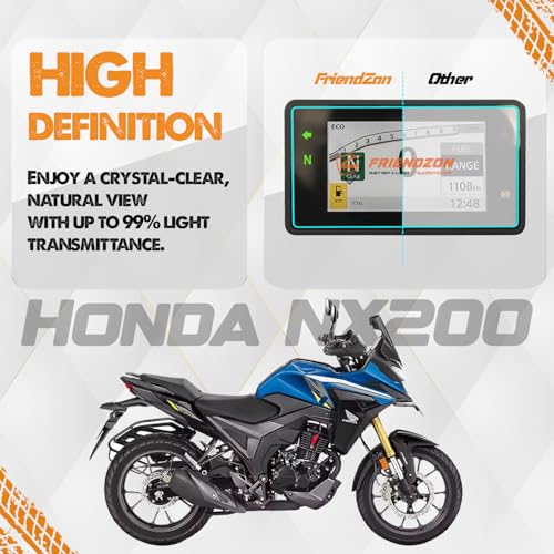 Image of 9H Screen Guard Protector For HONDA NX 200 2025 Bike || Anti Scratch || Anti-Bubble || HD Clear || TFT Instrument Cluster Protector || Speedometer Accessory [Not Tempered Glass] (Pack of 2)