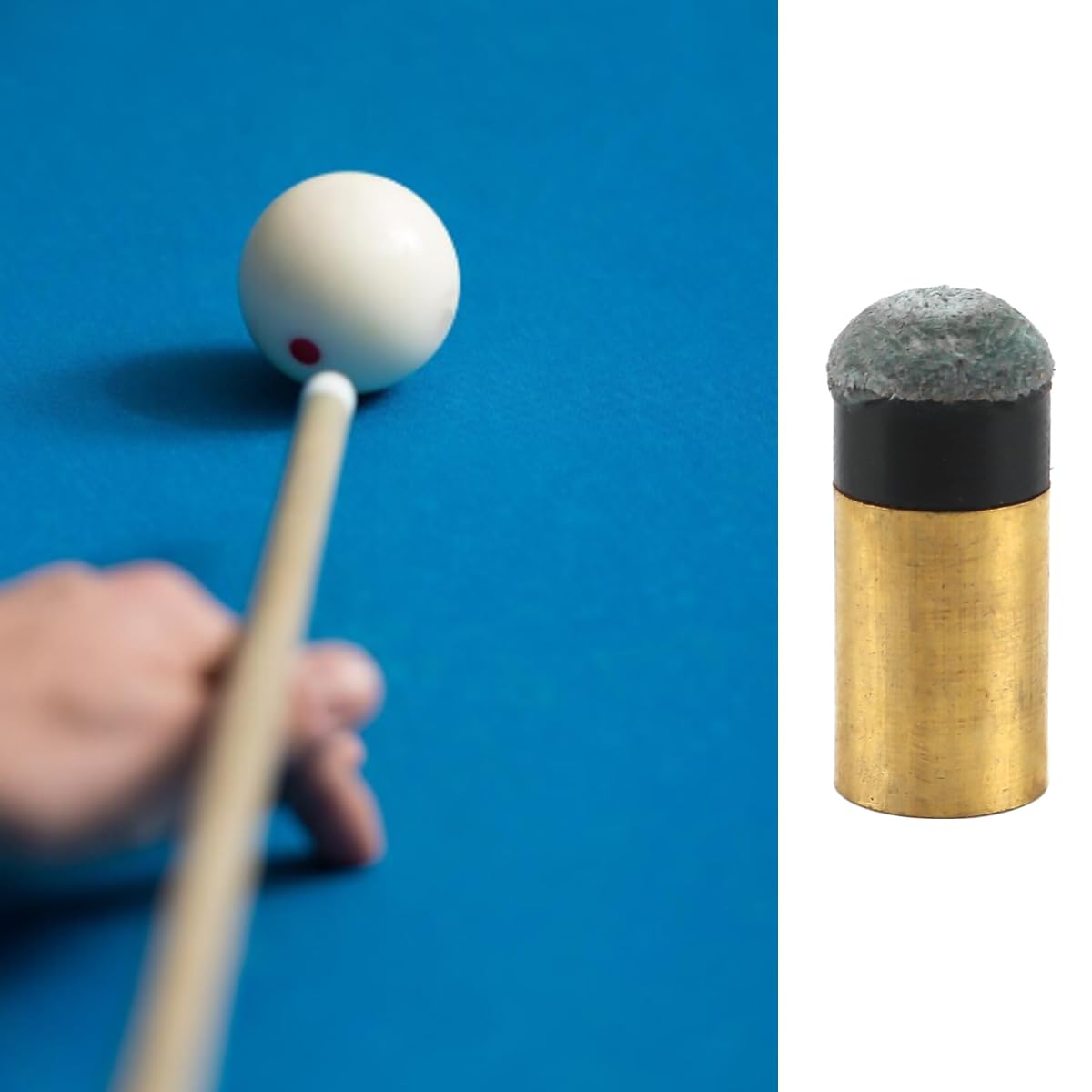 Juego de 10 puntas y casquillos de taco de billar de metal duro, de cuero, en espiral, de 10 mm para billar.