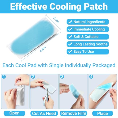 ishancare Cooling Patches for Fever, 20 Sheets Individually Wrapped Hot Weather Cooling Patches for Adults, Fever Cool Pads, Cooling Fever Reducer, Migraine & Headache Patches (Pack of 2) - Image 5