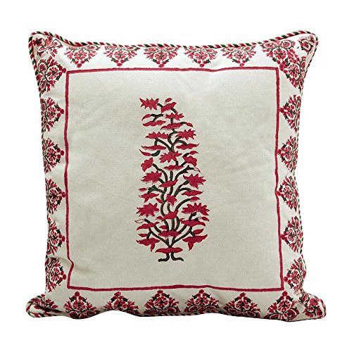 Sadyaska Ruh Hand Block Printed Home Decore Ethnic Cushion Cover, 16"x16"