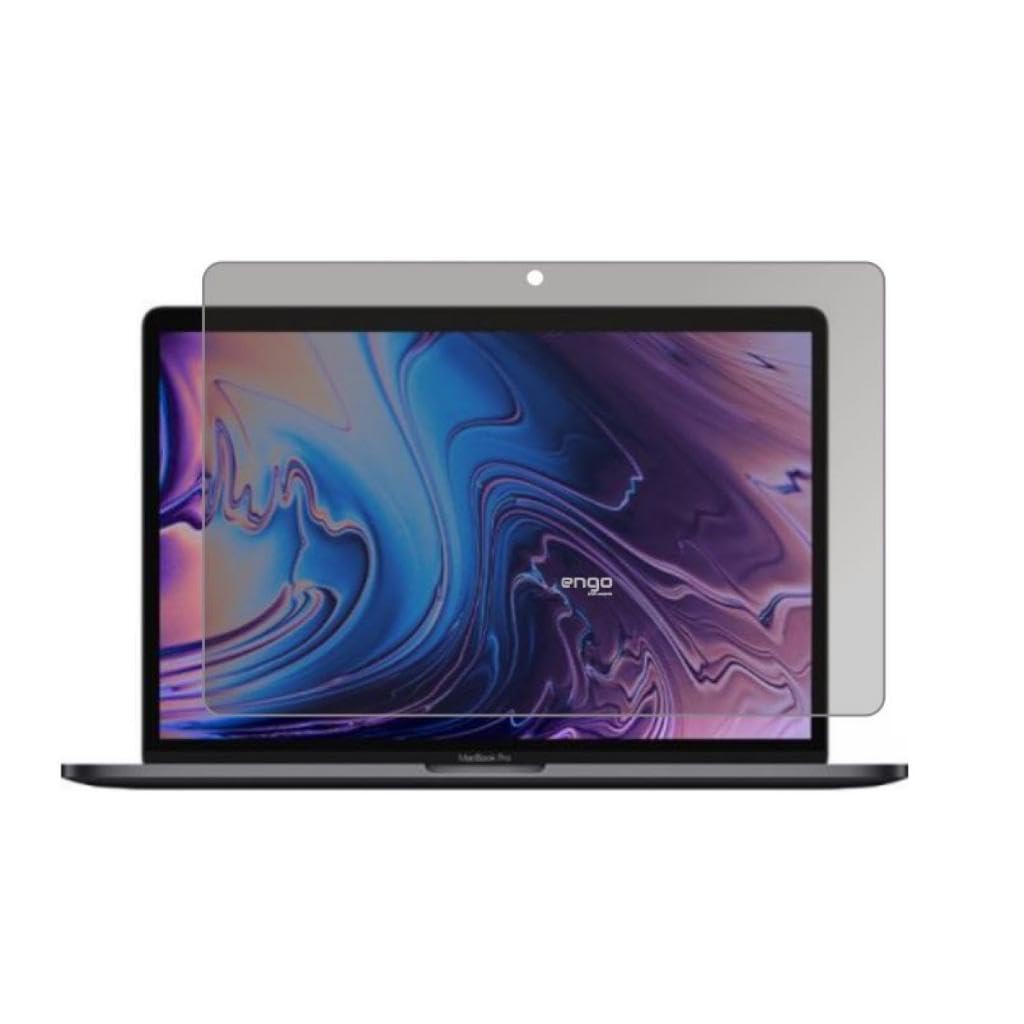 Engo Apple Macbook Pro 13.3 İnç İle Uyumlu Hayalet Ekran Koruyucu Notebook, Yandan Görünmeyen Anti-Spy Gizlilik (Privacy) Laptop Koruması, 9H Temperli Nano Kırılmaz Esnek Cam, Parlama Önleyici 16:10
