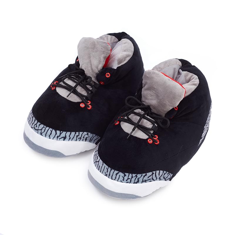 EXIGENT Extra Bottom Cushion Sneaker Slippers Kicks Shoes Adult | Men and Women | One Size Fits Most Christmas Summer Black3