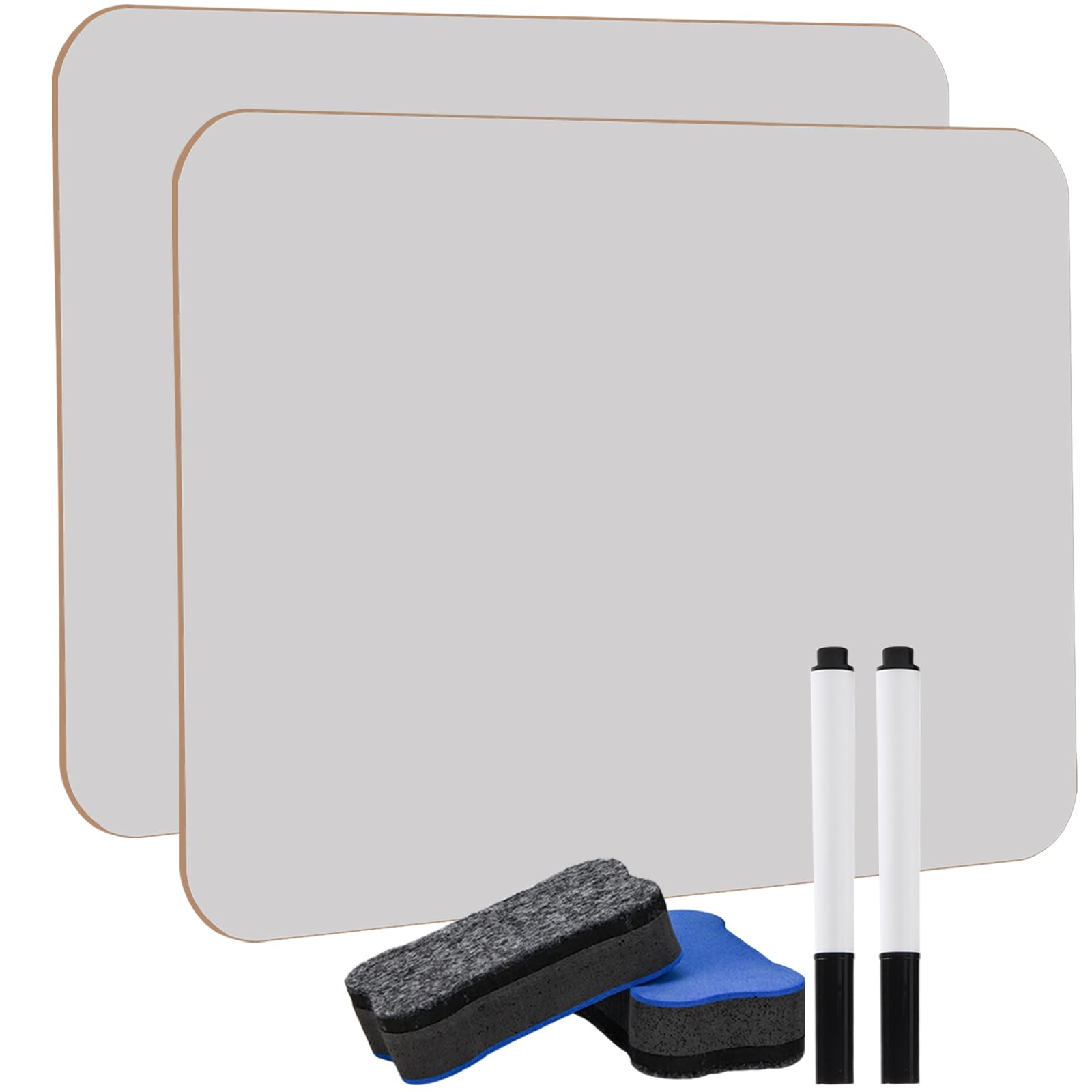 Hisredsun 2 Pack Mini Dry Erase White Board, 8.2X11.8 Inch Double Sided Mini Whiteboard with 2 Pens and 2 Erasers,Durable Portable White Boards for Students, Classroom, Home and Office
