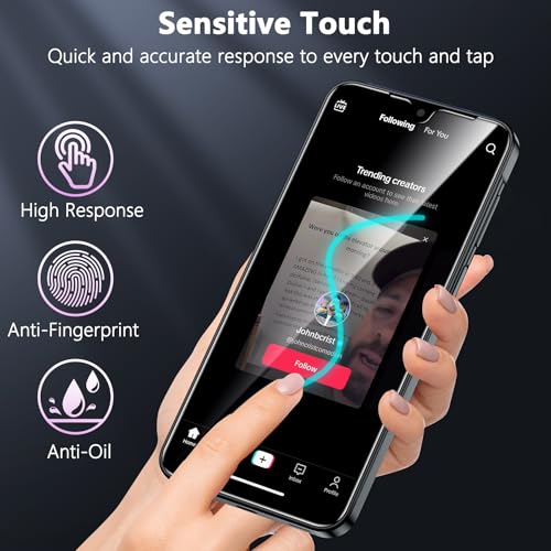 Image of YWXTW [2 Pack Privacy Screen Protector for Samsung Galaxy A17 5G /4G, 25 Anti-Spy Tempered Glass - 9H Anti-Scratch, HD Clear & Sensitive Touch, Case Friendly Screen Guard for Samsung A17
