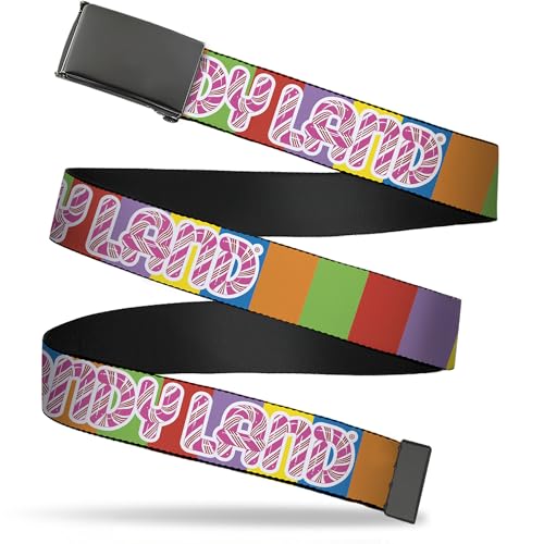 Hasbro Belt, Flip Web Belt Candy Land Game Logo Color Blocks Multi Color