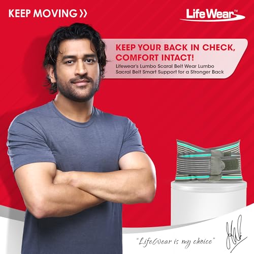 Image of Life Wear Lumbo Sacral Belt for Low Back Pain, Waist and Back Support Belt for Sprain, Strain, Injury Recovery, Flexible Splints for Support, Comfortable Foam Padding, For Men and Women, Size (S)