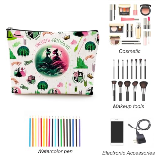 Witch Merch Makeup Bag Broadway Musical Cosmetic Bag Witch Gifts for Girls Women Elphaba And Glinda Fans Movie Lovers Witch Merchandise Unlikely Friendships3