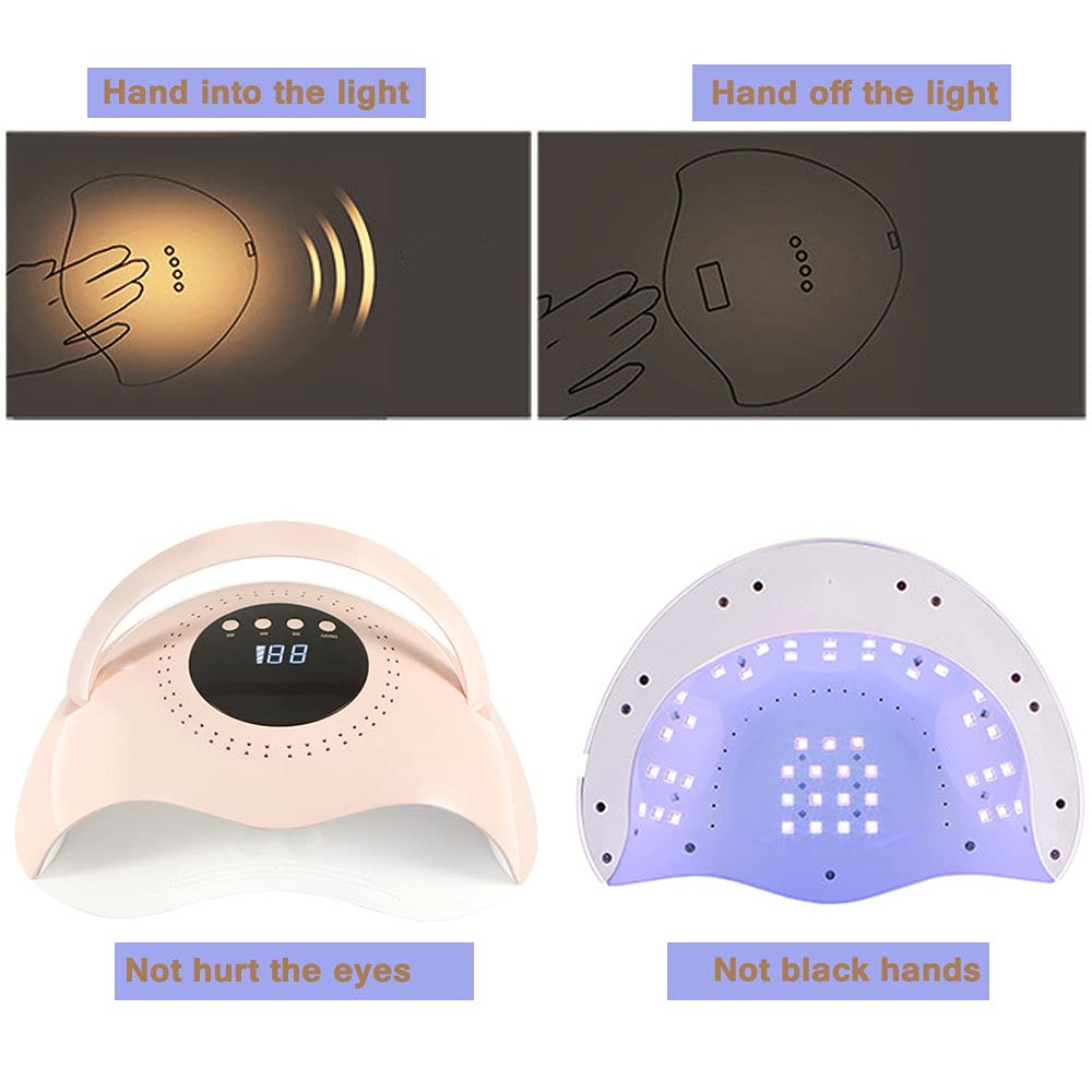 lamparas para uñas. Lámpara de uñas de gel inalámbrica de 120 W, lámpara de curado de secador de uñas LED recargable, luces de uñas de gel profesionales, herramientas de manicura for decoración de uña