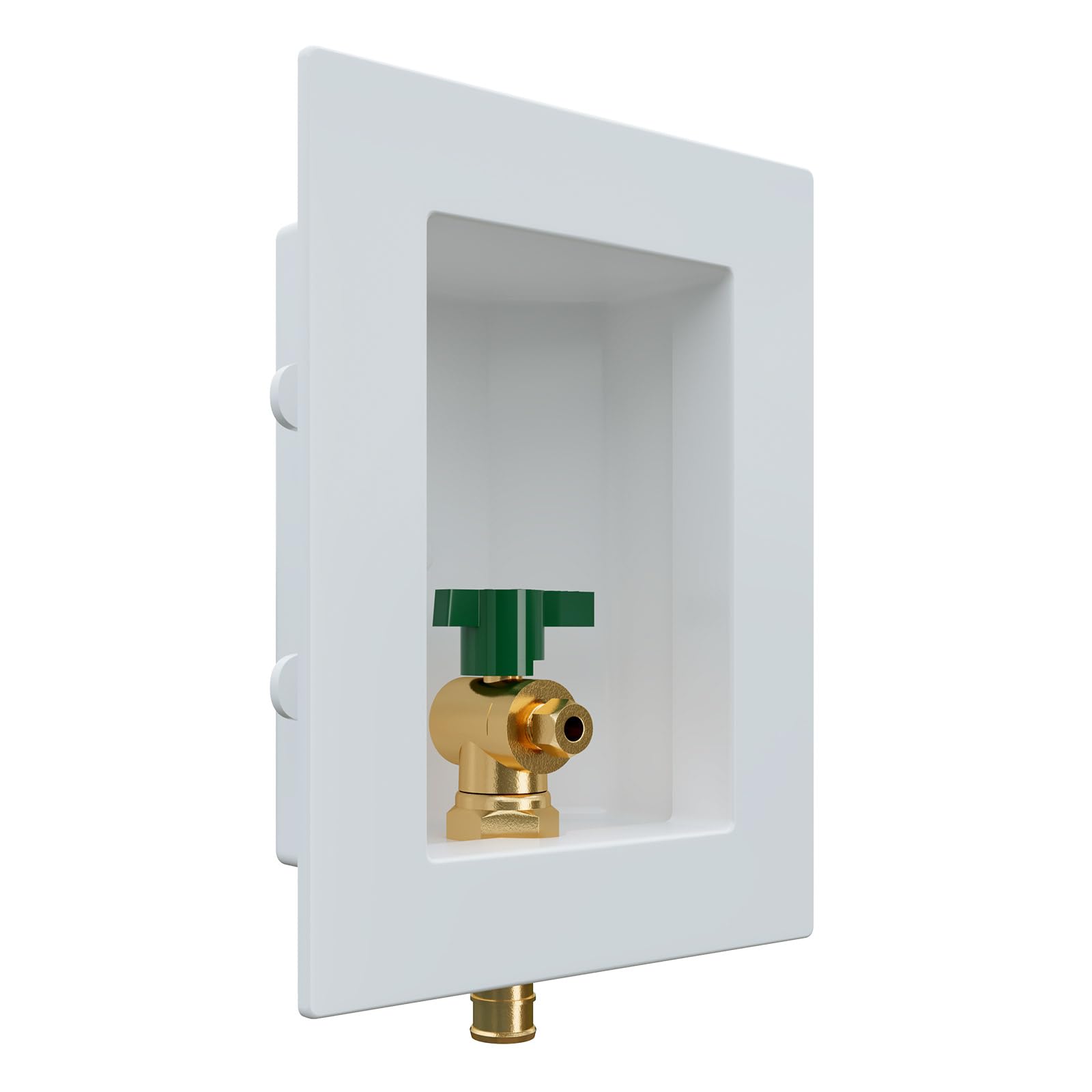 Pre-assembled Ice Maker Outlet Box, 1/2-Inch Pex Crimp x 1/4-Inch OD Compression Connection with 1/4-Inch Turn Ball Valve, Ice Maker Box