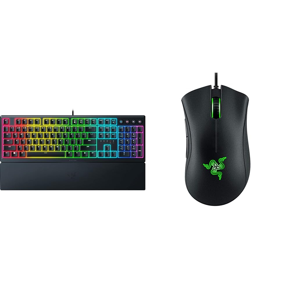 Razer Ornata V3 + Razer DeathAdder Essential Bundle - Teclado para Juegos de Bajo Perfil (Diseño ES) DeathAdder Essential - Ratón Gaming con sensor óptico, 6400 DPI | Negro