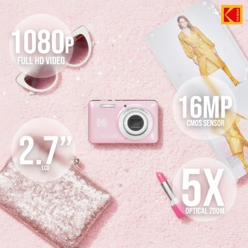 Kodak PixPro Friendly Zoom FZ55 16MP 1080p Full HD Camera (Pastel Pink) Detail