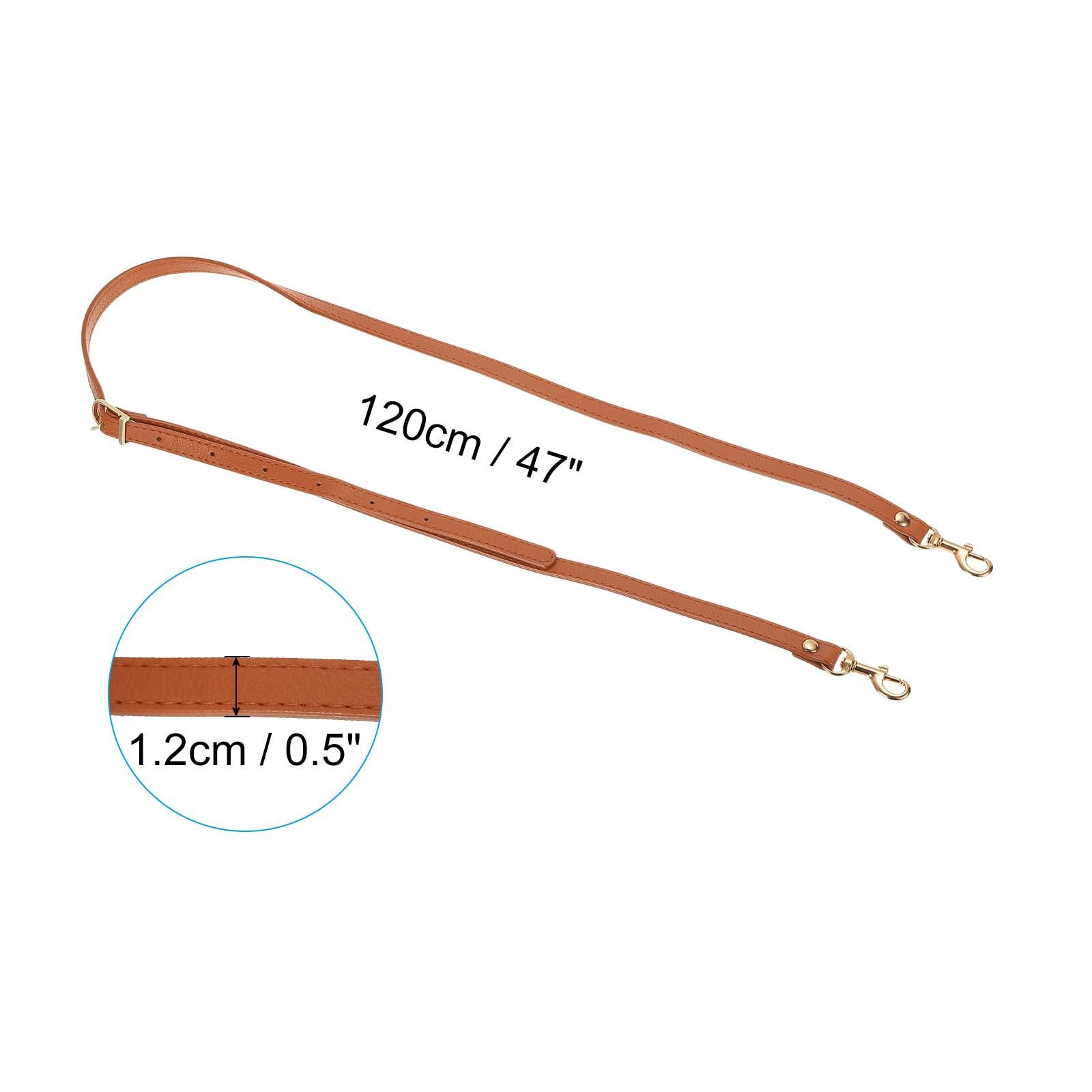 PATIKIL Leather Purse Strap Replacement 47 Inch, PU Adjustable Shoulder Crossbody Replacement Strap with Gold Hardware, Ochre Yellow - Image 2