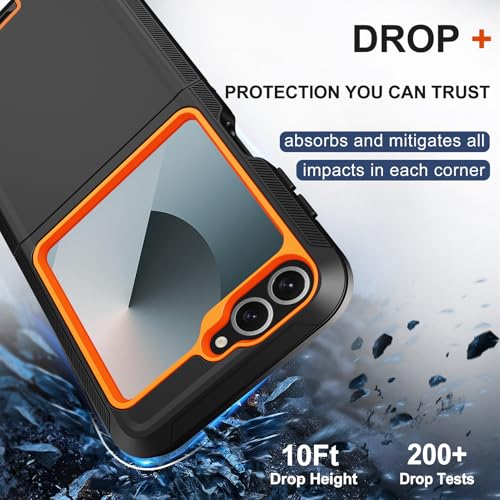 Rubcase 54W4 For Samsung Galaxy Z Flip 6 Case With Kickstand Belt Clip, Heavy Duty Military Grade Drop Protection Full Body Shockproof Rugged Protective Holster Phone Case thumb #3