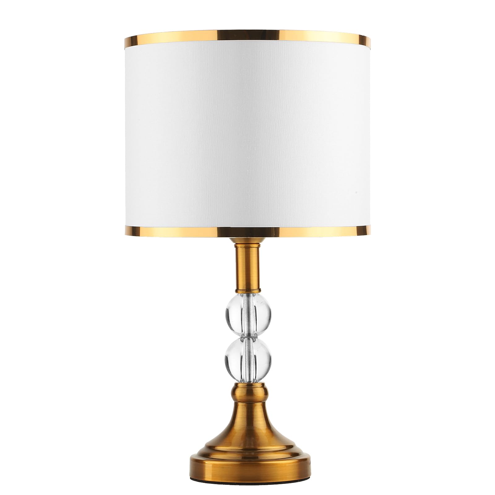 HvKvHvY LáMpara De Mesa De Cristal Dorado, LáMpara De Noche Con Pantalla Blanca Vintage E27, LáMpara De Escritorio De Mesita De Noche Moderna, Luz De Noche Con Dormitorio, DecoracióN De Mesa