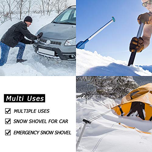 SHANTRA Aluminum Snow Shovel, 30 Inches Dismountable Garden/Sport/Snow Utility Shovel with Adjustable Length Handle Suitable for Car or Truck Storage (8\" Blade) - Thumbnail 6