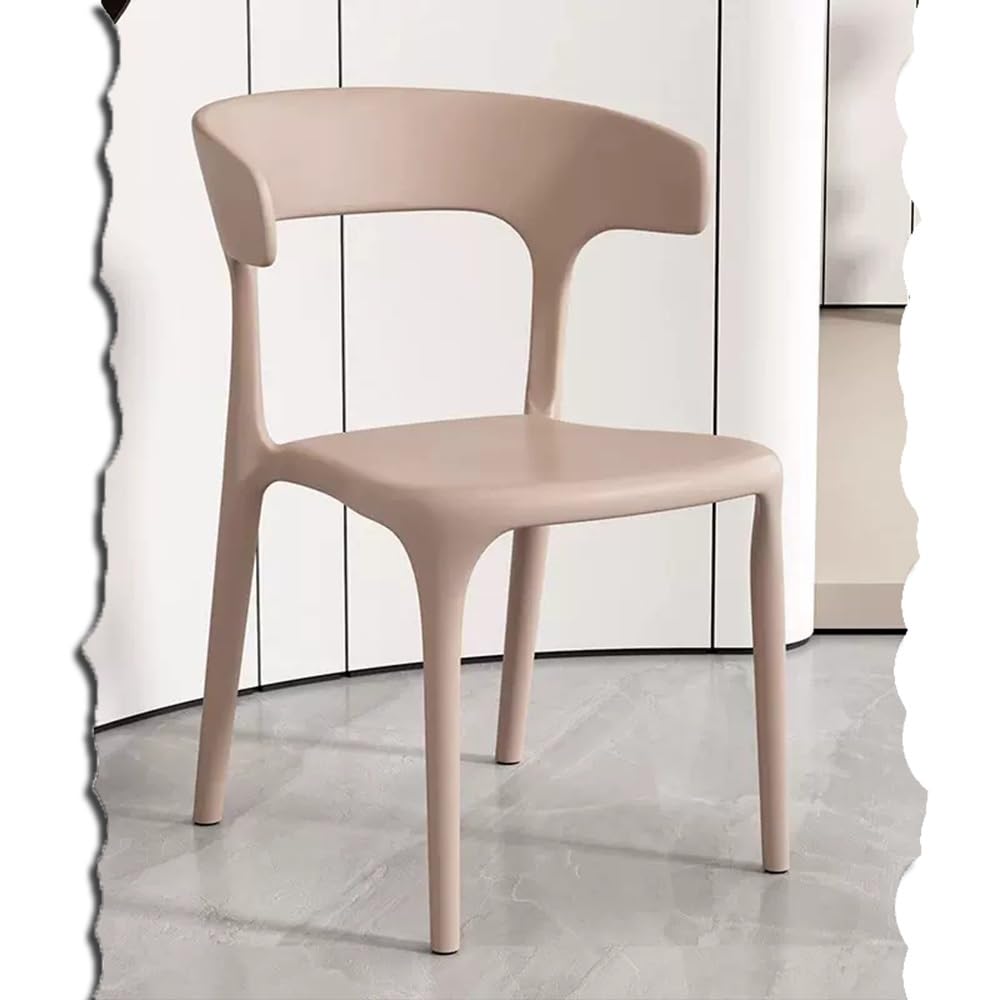 STUIJKVSZ Plastic Chairs Outdoor Patio Chairs Stackable Dining Chairs Restaurant Stack Chair Armless Bar for Backyard Lawn Bistro Deck- Colorful (Color : Pink)