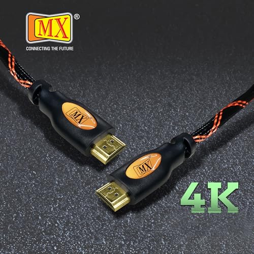 Image of MX High‑Speed 20 m HDMI Male‑to‑Male Cable - 4K@60 Hz, 3D, Ethernet, ARC, Gold‑Plated Connectors - Home Theater, TV, Gaming, Projector